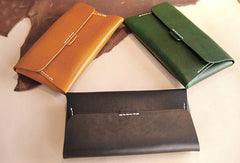 Handmade leather detachable clutch purse long wallet purse clutch women - EverHandmade