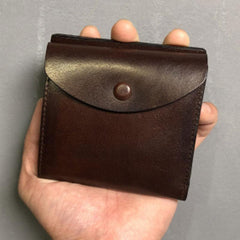 Handmade Genuine Leather Mens Cool Slim Leather Billfold Wallet Men billfold Wallets Bifold for Men