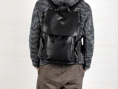 Leather Mens Cool Large Backpacks Black Travel Backpack Hiking Backpack for men