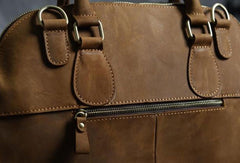 Handmade Cool leather mens Shoulder Briefcases vintage laptop Briefcase Business Briefcase - EverHandmade
