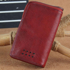 Handmade Genuine Leather Mens Cool Slim Leather billfold Wallet Men Small Wallets Bifold for Men