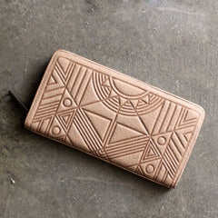 Vintage LEATHER Womens Long Wallet Fashion Zipper Long Wallets FOR Women