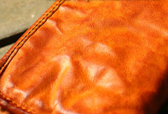 Genuine Leather Wallet Bifold Handmade Zip Long Wallet Purse Clutch For Mens - EverHandmade