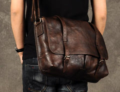 Vintage Leather Mens Cool Messenger Bag Shoulder Bags for men