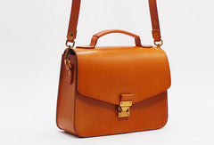 Handmade Leather Handbag Round Purse Crossbody Shoulder Bag for Girl Women Lady