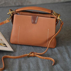 Brown Leather Satchel Purse Small Brown Leather Crossbody Bag - Annie Jewel