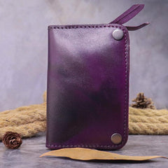 Brown Leather Key Case Key Wallet Men's Dark Coffee Key Holder Red Card Holder For Men