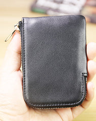 Women Leather Mini Zip Wallet Yellow Brown Billfold Slim Coin Wallets Small Zip Change Wallet For Women