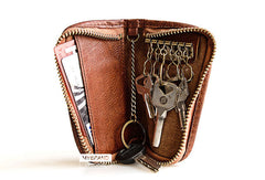 Genuine leather billfold wallet leather men billfold vintage key wallet for men