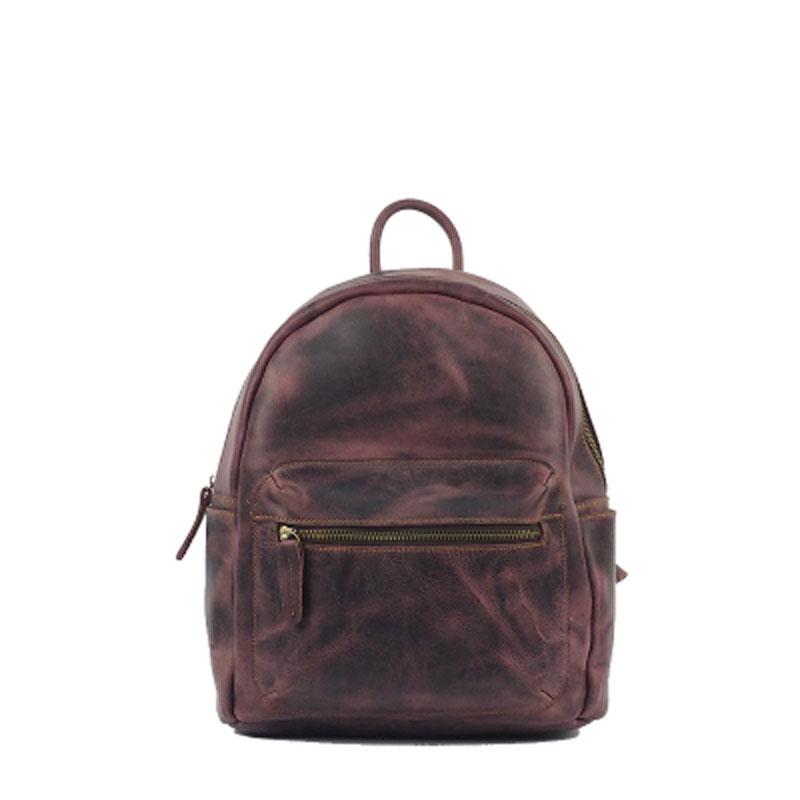 Vintage Mens Coffee Leather Backpack Travel Backpack Leather School Backpacks for Men