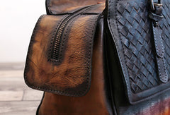 Genuine Handmade Woven Vintage Leather Handbag Shoulder Bag Women Leather Purse