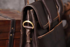 Handmade leather men Briefcase messenger vintage shoulder laptop bag vintage bag - EverHandmade