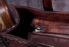 Genuine Leather Handbag Vintage Handmade Shoulder Bag Crossbody Bag Purse For Women - EverHandmade