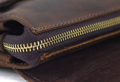 Vintage Leather Mens Small Messenger Bag Clutch Purse iPad Bag For Men - EverHandmade