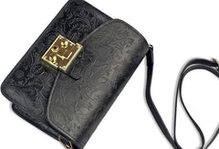 Handmade crossbody bag leather shoulder bag purse floral leather for women - EverHandmade