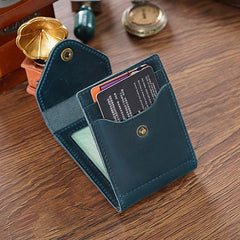 Leather Small Mens Wallet Zipper billfold Front Pocket Wallet Driver's License Card Wallet for Men