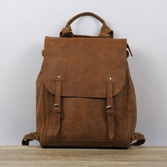 Vintage Mens Leather 15inch Laptop Backpack Leather School Backpack Travel Backpack for Men