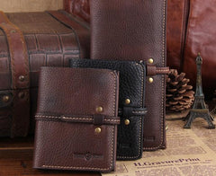 Genuine Leather Mens Cool Slim Long billfold Leather Wallet Men Small Wallets Bifold for Men