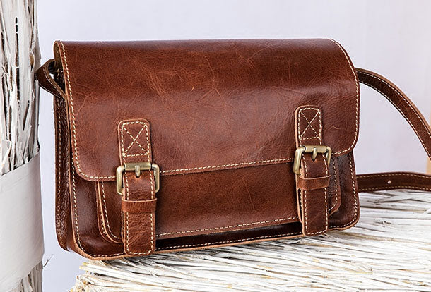 Genuine Leather Handbag Messenger Bag Crossbody Bag Shoulder Bag Purse For Women - EverHandmade
