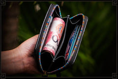 Handmade Leather Small Tooled Mens Cool billfold Wallet Chain Wallets Biker Wallet for Men