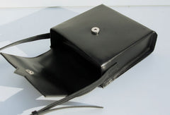 Handmade leather black square purse phone bag shoulder bag cossbody bag purse women