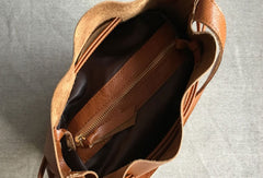 Genuine Leather Bucket Bag Shoulder Bag For Women Leather Crossbody Bag - EverHandmade