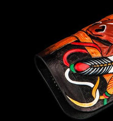 Handmade Leather Biker Mens Cool Car Key Wallet Coin Wallets Pouch Car KeyChain for Men