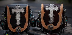 Leather Belt Pouch Mens Small Cases Waist Bags Hip Pack Belt Bags for Men
