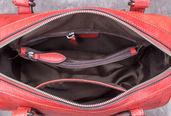 Genuine Leather Handbag Vintage Boston Bag Crossbody Bag Shoulder Bag Purse For Women - EverHandmade
