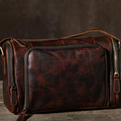 Leather Mens Cool Shoulder Bag Barrel Bag Messenger Bag for men