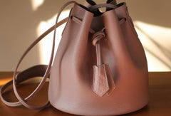 Genuine Leather Bucket Bag Purse Crossbody Bag Shoulder Bag Purse For Women - EverHandmade