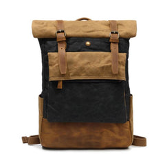Waxed Canvas Mens Travel Backpacks Canvas School Backpacks Laptop Backpack for Men