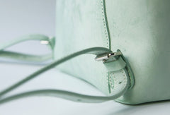 Handmade leather purse backpack green bag shoulder bag satchel bag purse women - EverHandmade