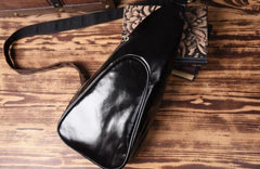Genuine Leather Mens Cool Chest Bag Sling Bag Crossbody Bag Travel Bag Hiking Bag for men