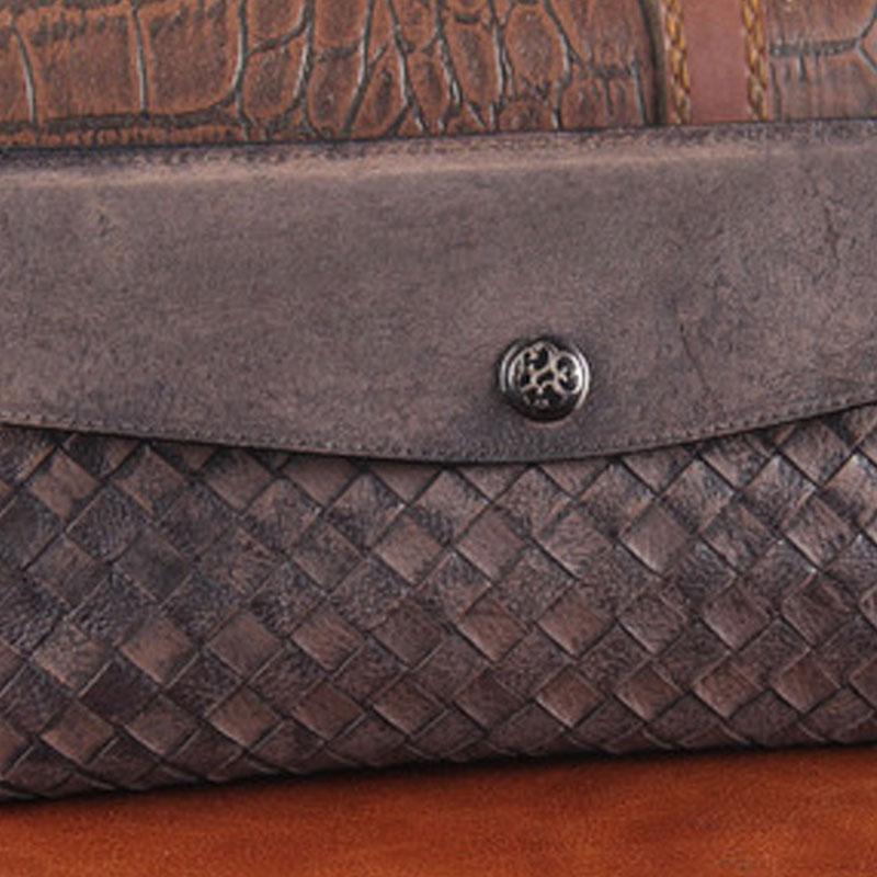Handmade Leather Mens Clutch Cool Braided Wallet Clutch Wristlet Wallet for Men
