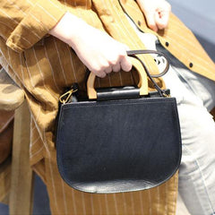 Circle Handle Bag Wooden Round Shaped Purses - Annie Jewel
