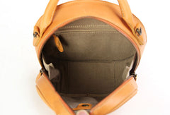 Handmade handbag round purse leather crossbody bag purse shoulder bag for women - EverHandmade
