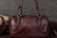 Genuine Leather Handbag Rivet Vintage Bag Crossbody Bag Shoulder Bag Purse For Women