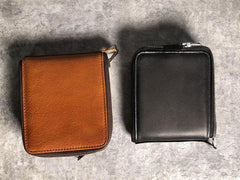 Genuine Leather Mens Cool billfold Leather Wallet Men Small Wallets Bifold for Men