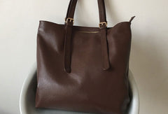 Handmade Vintage Leather Oversize Tote Bag Shoulder Bag Handbag For Women - EverHandmade
