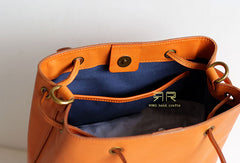 Handmade Leather handbag purse bucket bag for women shopper bag leather shoulder bag