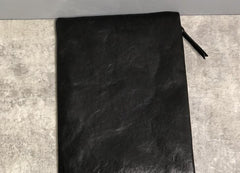 Genuine Leather Mens Clutch Cool Slim Wallet Zipper Clutch Wristlet Wallet for Men