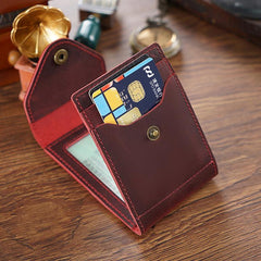 Leather Small Mens Wallet Zipper billfold Front Pocket Wallet Driver's License Card Wallet for Men