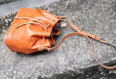 Handmade leather bucket purse crossbody bag purse shoulder bag for women - EverHandmade