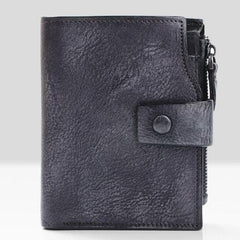 Handmade Mens Cool billfold Leather Wallet Men Small Slim Wallets Bifold for Men