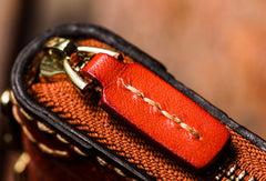 Handmade leather Mens Tibet Small biker chain wallet zipper billfold Chain Wallet for Men - EverHandmade