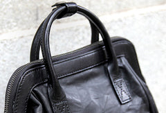 Genuine handmade Handbag Leather backpack bag shoulder bag black women leather purse - EverHandmade