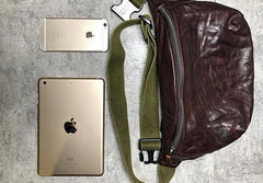 Leather Men Fanny Pack Small Waist Bag Hip Pack Belt Bag Bumbag for Men
