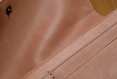 Leather Cute Womens Long Slim Wallet Bifold Long Wallet Clutch For Women
