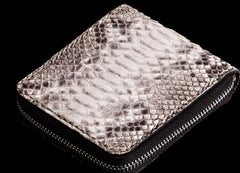Handmade Leather Boa Skin Mens billfold Wallet Cool Small Wallet Wallet for Men